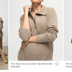 Ingrid & Isabel Maternity Stay Cozy Zip Sweater - Grey